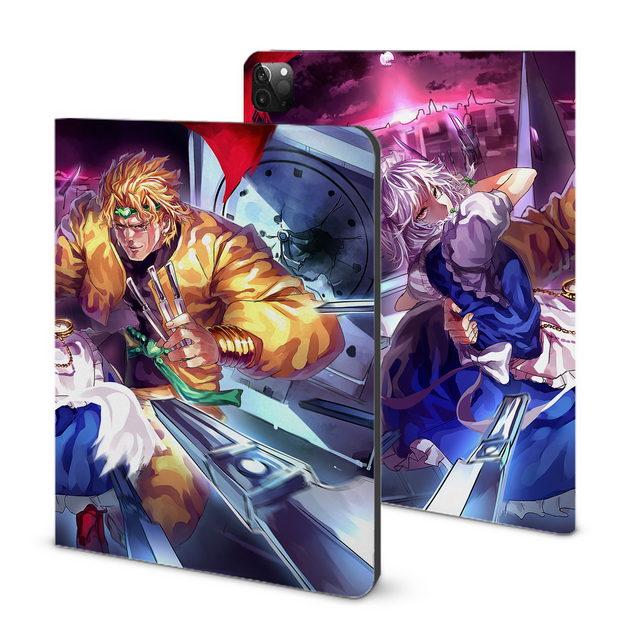 （画像用） ジョジョの奇妙な冒険 JoJo's Bizarre Adventure IPadケース ペンホルダー付き ブックスタイルデザイン